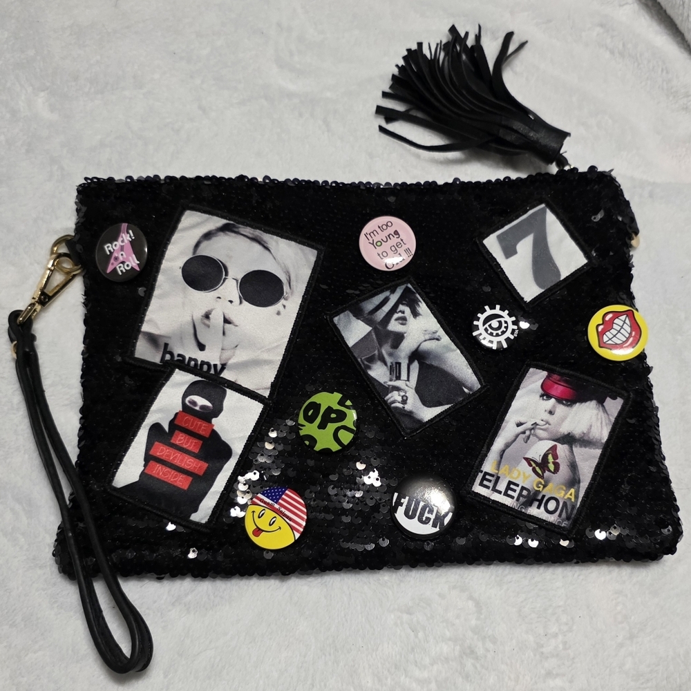 Sequin Writlet With Pins And Patches